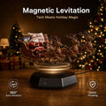 Floating Santa Sleigh,Magnetic Levitation Santa's Flying Sleigh Ornament, Santa's Flying Sleigh,Christmas Display with Built‑In Warm LED Lighting for Home,Office,Shelf & Holiday Party