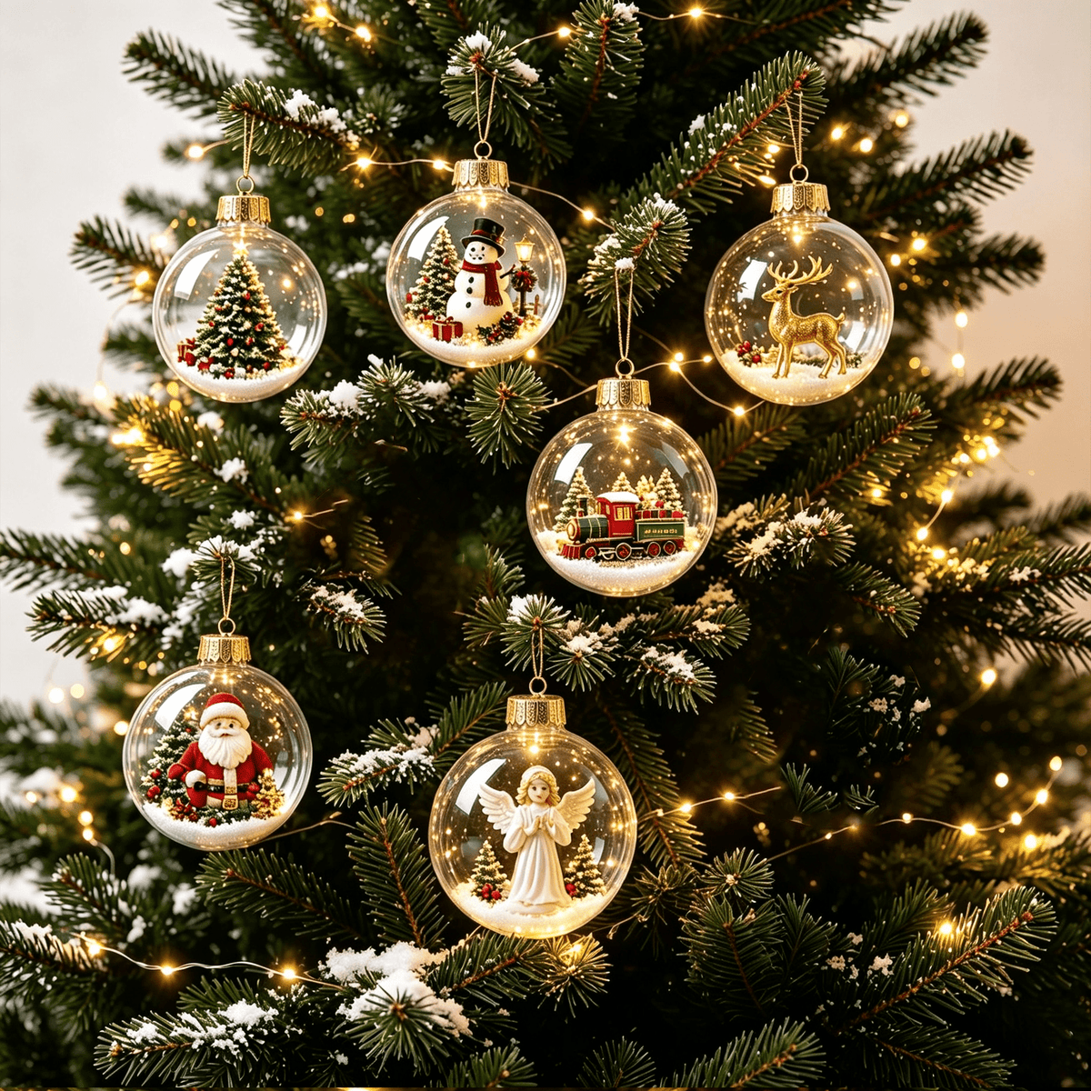 Glowing Christmas Story Ornament, Light-Up Mini Scene with Warm LED Light, For Tree Mantel, Holiday Scene Decoration & Gift
