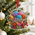 Knitting Ornament Personalized Yarn Lover Acrylic Christmas Tree Decor for Knitters