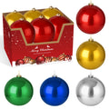 12 Pack 8 Inch Shatterproof Christmas Ball Ornaments, Assorted Glossy, Matte & Glitter Red Balls, Xmas Tree Decorations for Holiday Celebrations