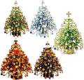 MerriBead Christmas Tree, DIY Beaded Christmas Tree Kit with Lights, Handmade Mini Desk Bead Art Holiday Decoration