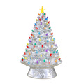 Mr. Christmas 18 in. Nostalgic Ceramic Tree - Silver with Multicolored Bulbs