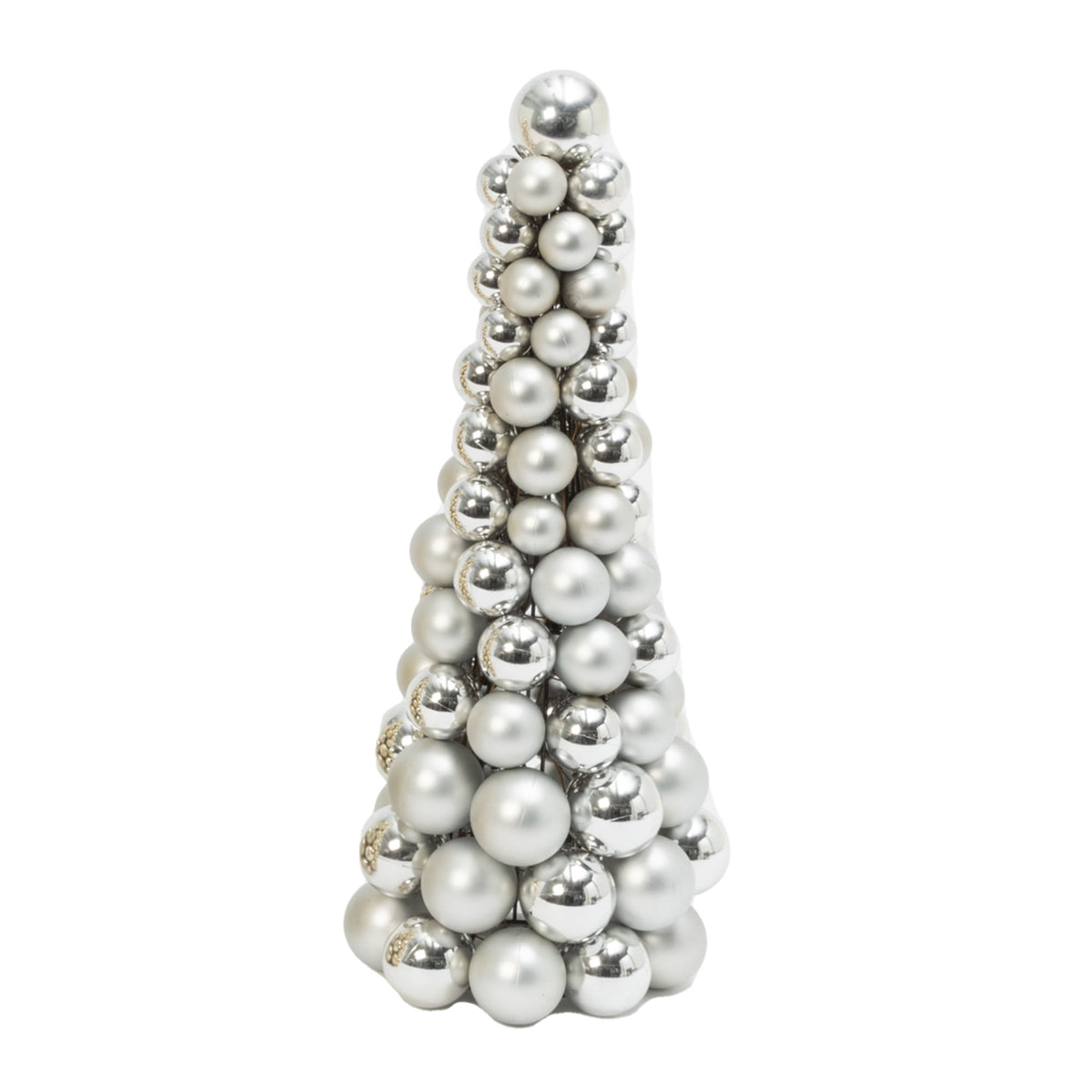 18 in. Silver Holiday Ornament Cone Tree Christmas Dcor