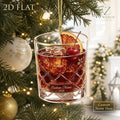 Whiskey Glass Ornament Personalized Name Acrylic Christmas Tree Decor Cocktail Lovers