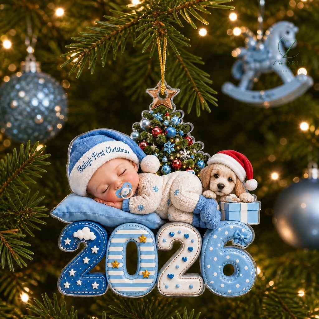 First Christmas Ornament Puppy Baby 2026 Holiday Keepsake