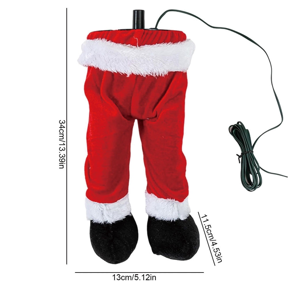 3Pcs Christmas Decroations, Santa Legs for Christmas Tree, Christmas Tree Swinging & Kicking Legs, Funny Santa Stuffed Leg Stuck in Tree Topper for Christmas Tree Decor & Home New Year Party Decor