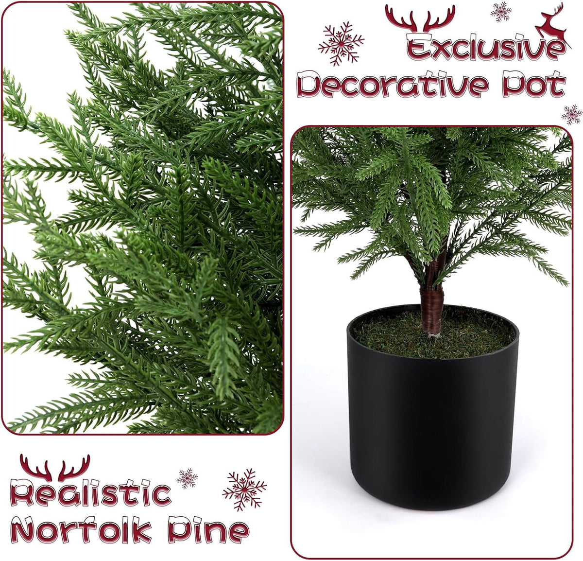 2 Set 4FT Lifelike Touch Artificial Cedar Topiary Trees for Front Porch | Fake Christmas Trees, Faux Potted Plants, UV Resistant Fake Greenery, for Front Door Garden Outdoor Farmhouse Home Decoration