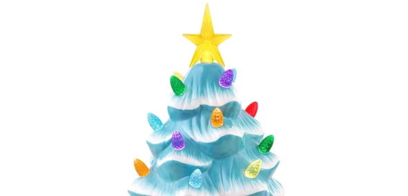 Mr. Christmas 12-Inch Nostalgic Pre-Lit Light Blue Christmas Tree