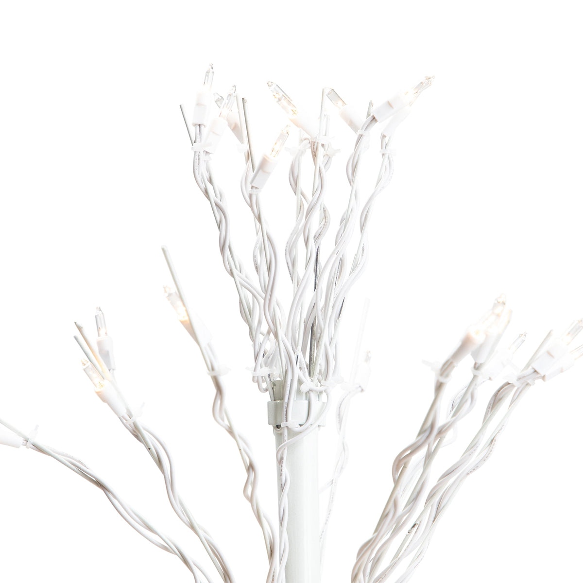 Northlight 4' White Lighted Christmas Cascade Twig Tree Outdoor Decoration - Clear Lights
