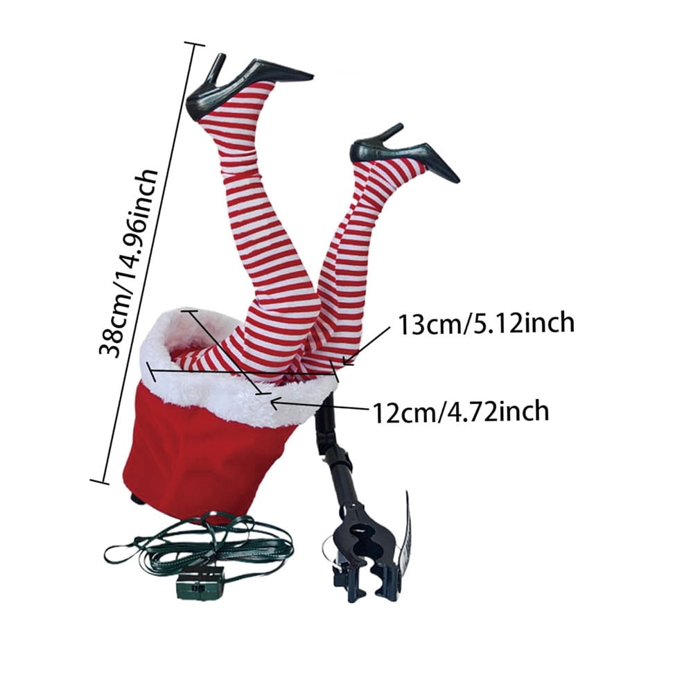 3Pcs Christmas Decroations, Santa Legs for Christmas Tree, Christmas Tree Swinging & Kicking Legs, Funny Santa Stuffed Leg Stuck in Tree Topper for Christmas Tree Decor & Home New Year Party Decor