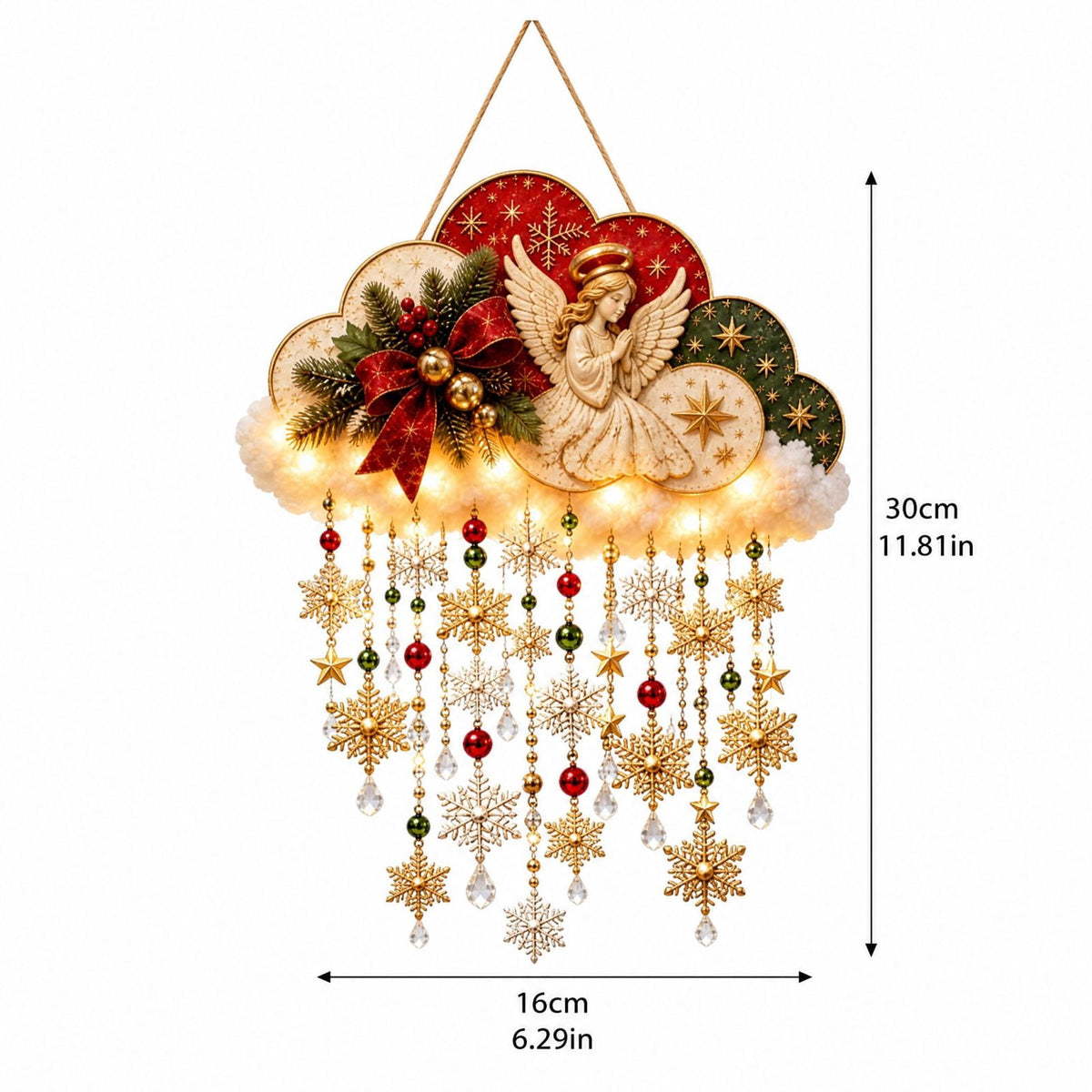 5Pcs Christmas Stair Banister Decoration Lighted Santa Snow Scene Garland for Stair Railing Indoor Holiday Home Ornament