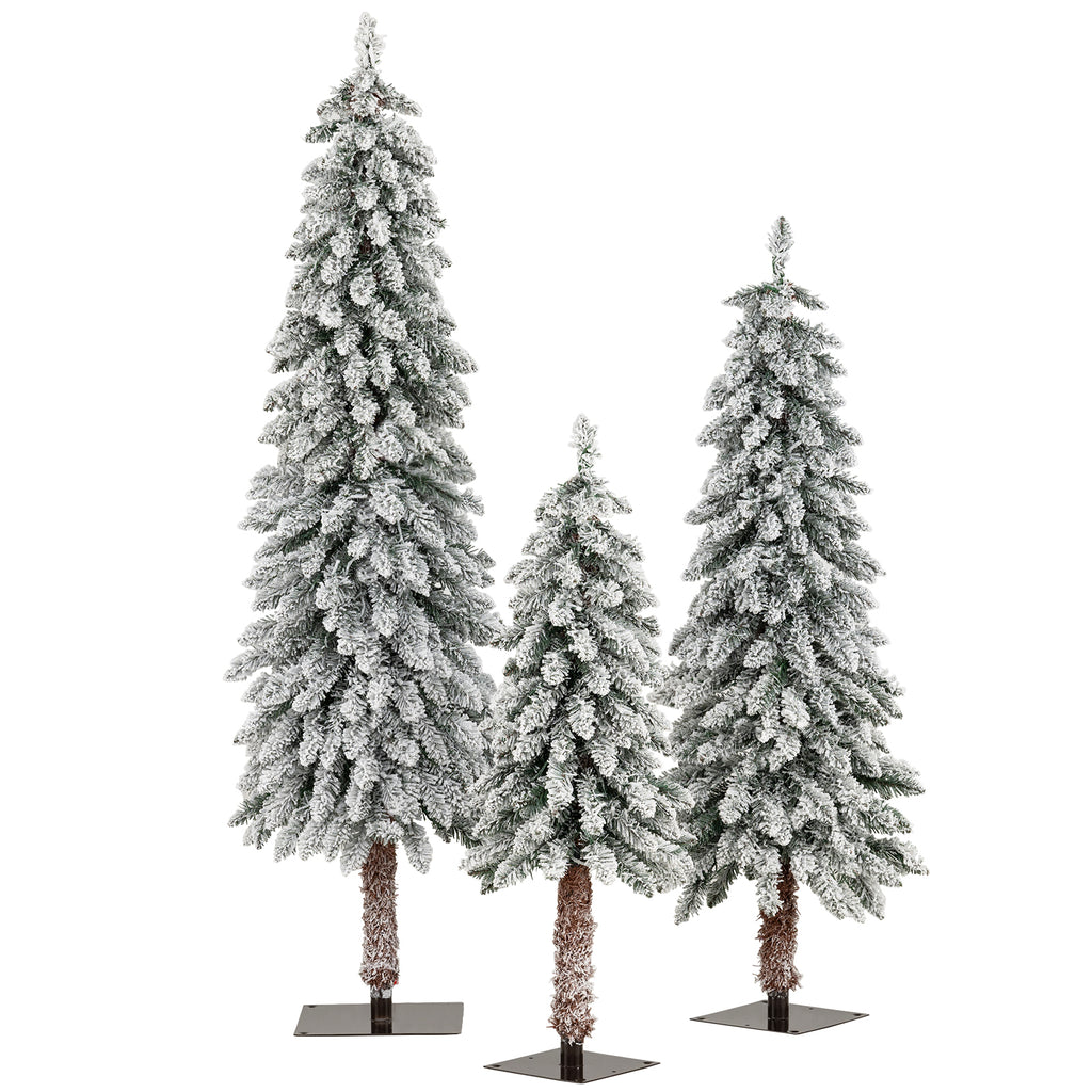 Costway 3' 4' 5' Artificial Christmas Tree Set with 30 + 50 + 70 LED Lights Holiday Decoration Tree