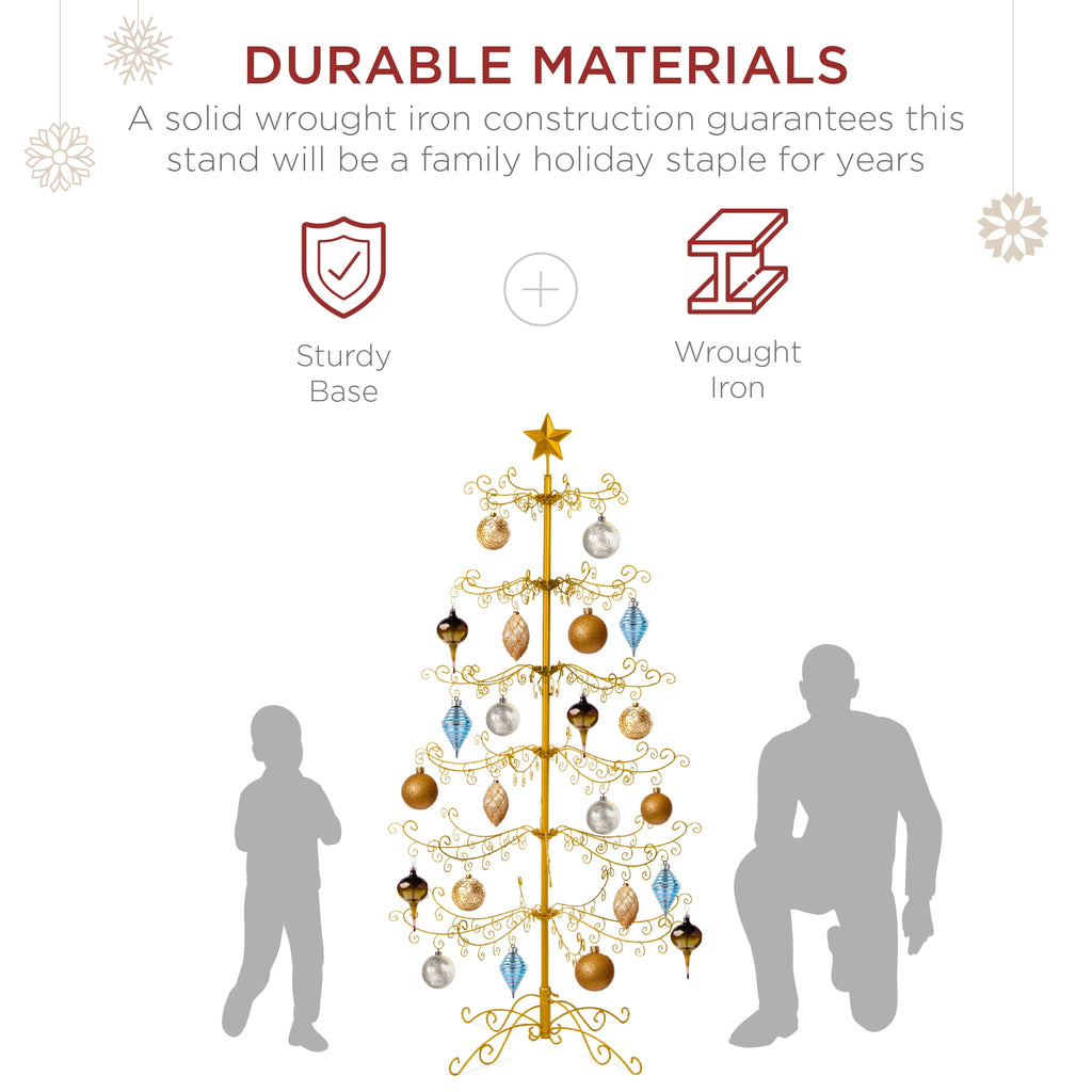 Best Choice Products 6ft Wrought Iron Ornament Display Christmas Tree w/ Easy Assembly, Stand - Black