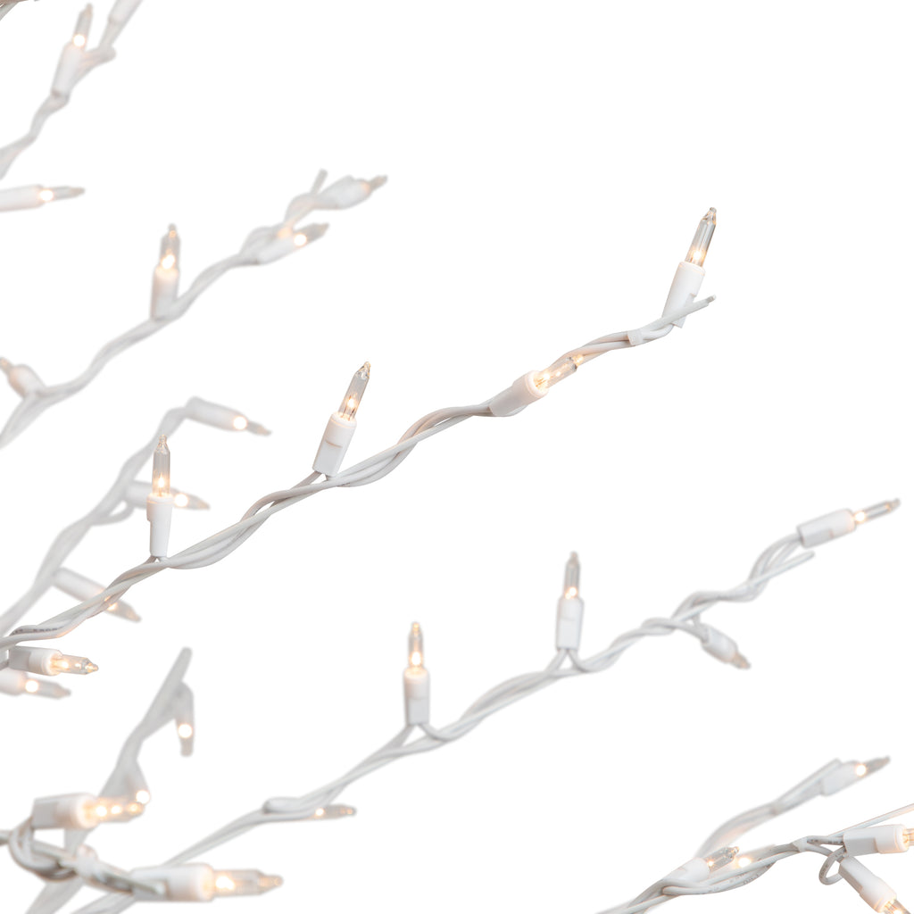 Northlight 4' White Lighted Christmas Cascade Twig Tree Outdoor Decoration - Clear Lights