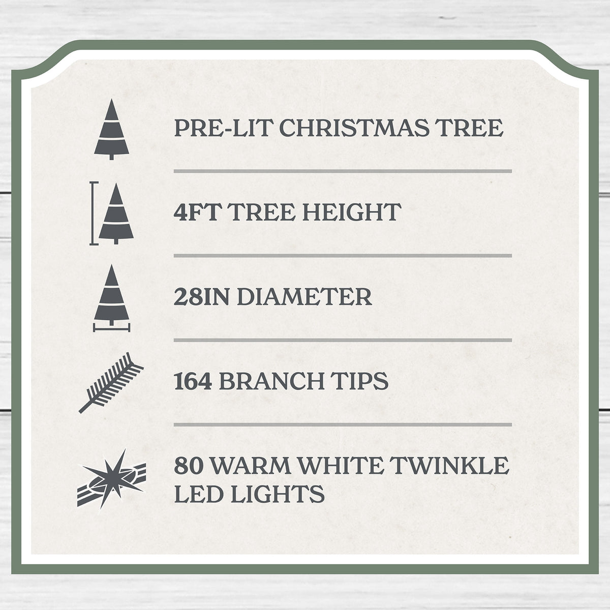 My Texas House 4ft Pre-lit Green Northern Pine Potted Christmas Tree, 80 Twinkle LED