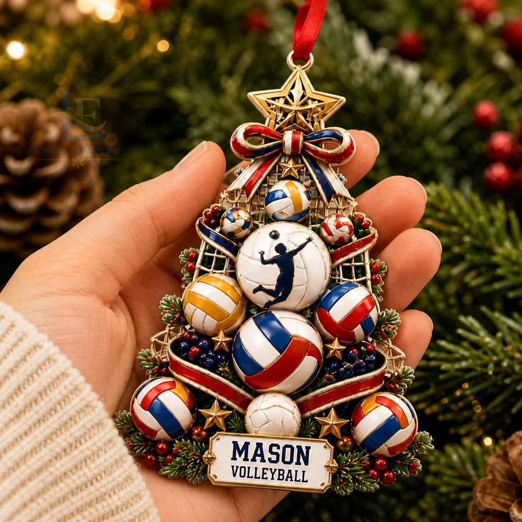 Christmas Ornament Acrylic Personalized Volleyball Tree Hanging Keepsake for Volleyball Player Gift