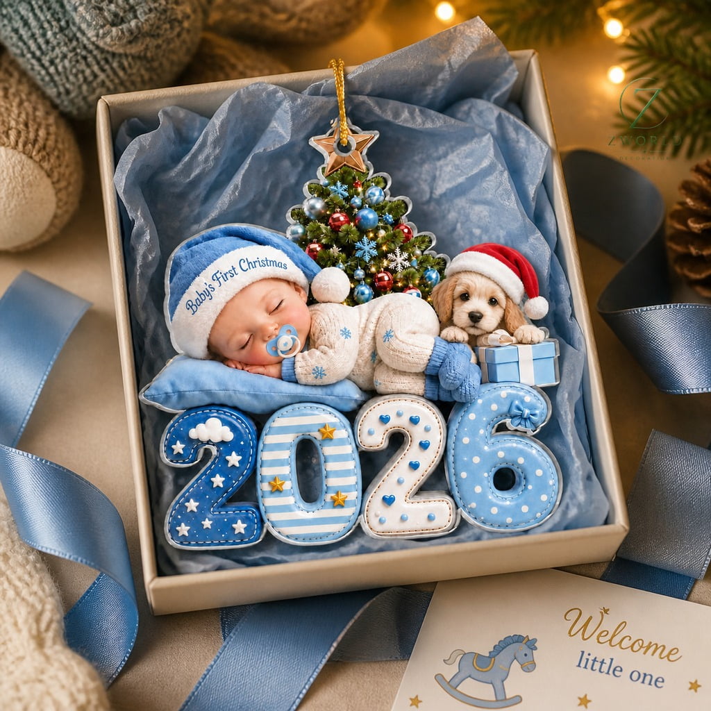 First Christmas Ornament Puppy Baby 2026 Holiday Keepsake
