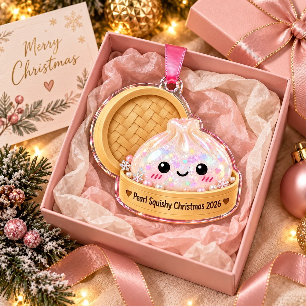 Christmas Ornament Cute Pearl Squishy Dumpling Tree Hanging for Collectors