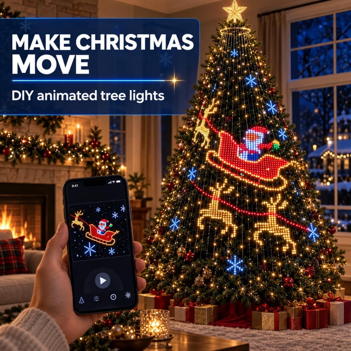 Christmas Lights, Smart Christmas Tree Lights, Smart Animated Christmas Tree Lights App Controlled