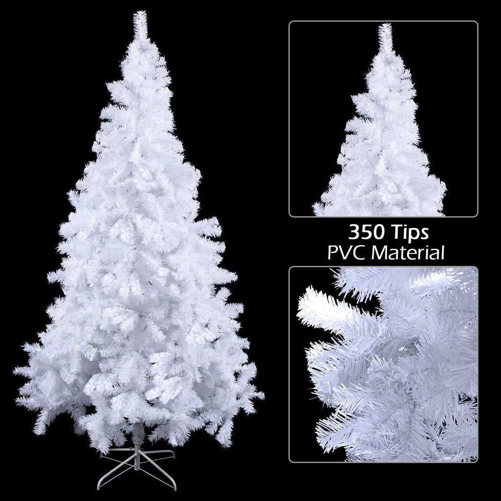 Costway 8Ft Artificial Xmas Tree Stand Christmas Decoration White