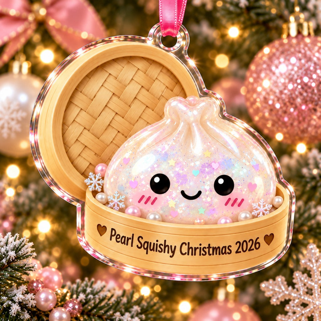 Christmas Ornament Cute Pearl Squishy Dumpling Tree Hanging for Collectors