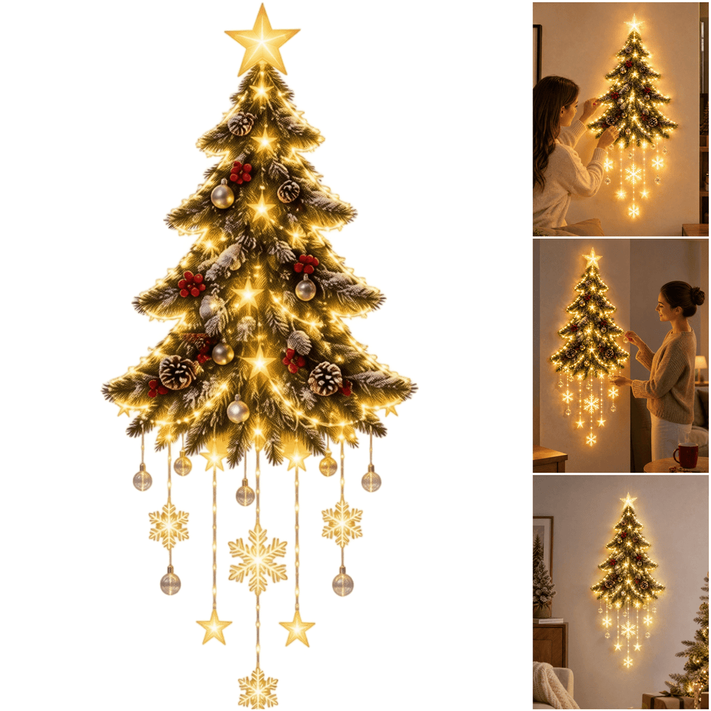 Christmas Staircase Banister Decor Set of 5 Lighted Santa Snow Scene Garland for Stair Railing Indoor Seasonal Home Ornament