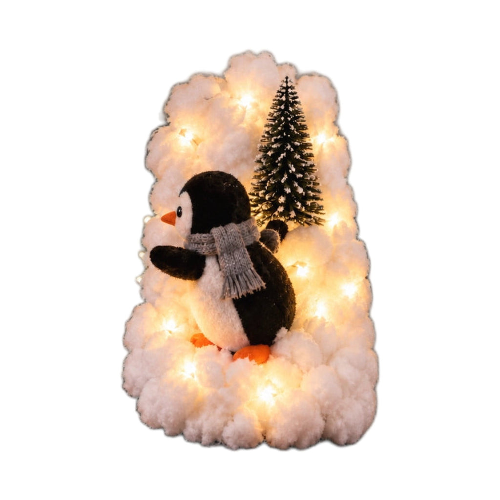 5Pack Penguin Christmas Stair Snow Decor Set,Festive Railing Accent with Playful Winter Scene,