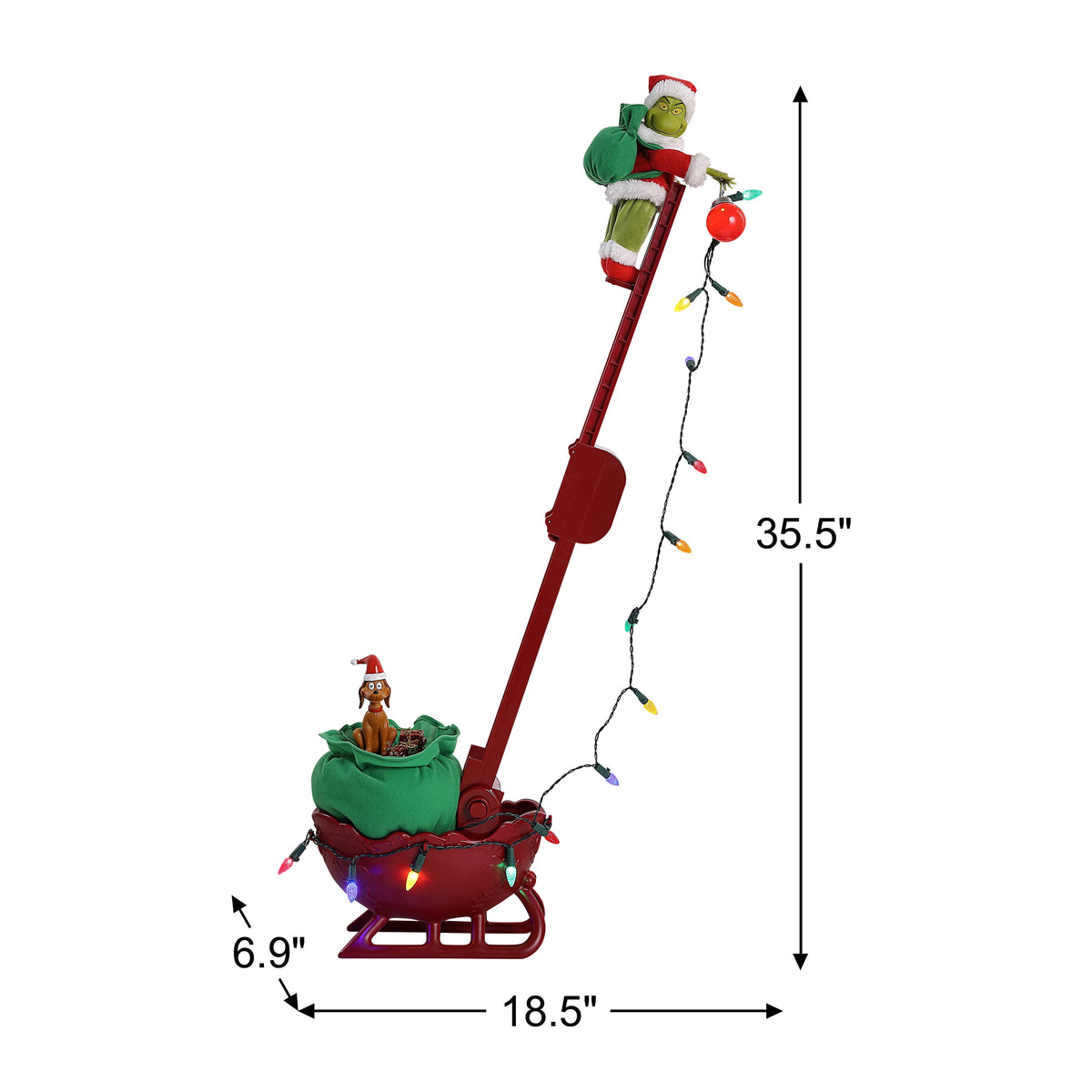 Mr. Christmas 34.5 in. Grinch's Animated Utility Sleigh