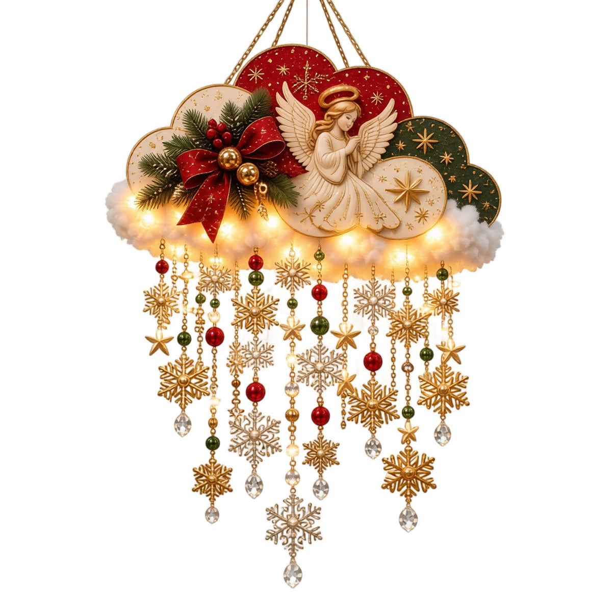 5Pcs Christmas Stair Banister Decoration Lighted Santa Snow Scene Garland for Stair Railing Indoor Holiday Home Ornament