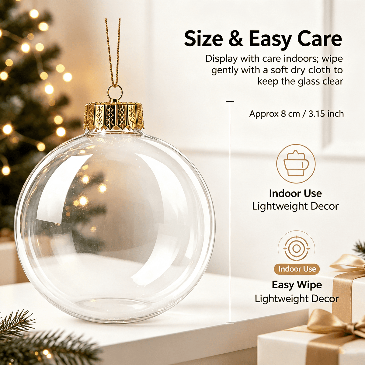 Glowing Christmas Story Ornament, Light-Up Mini Scene with Warm LED Light, For Tree Mantel, Holiday Scene Decoration & Gift