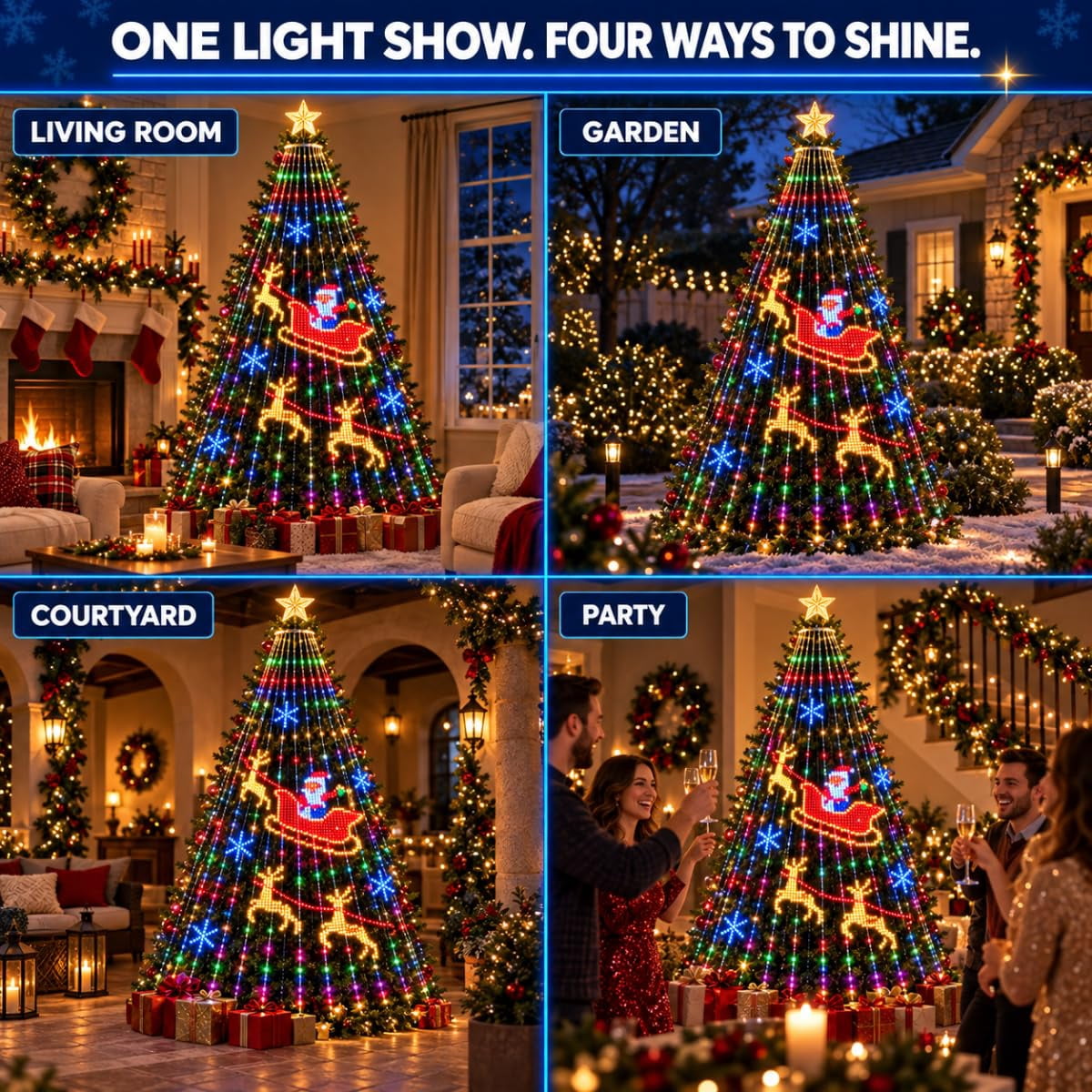Christmas Lights, Smart Christmas Tree Lights, Smart Animated Christmas Tree Lights App Controlled