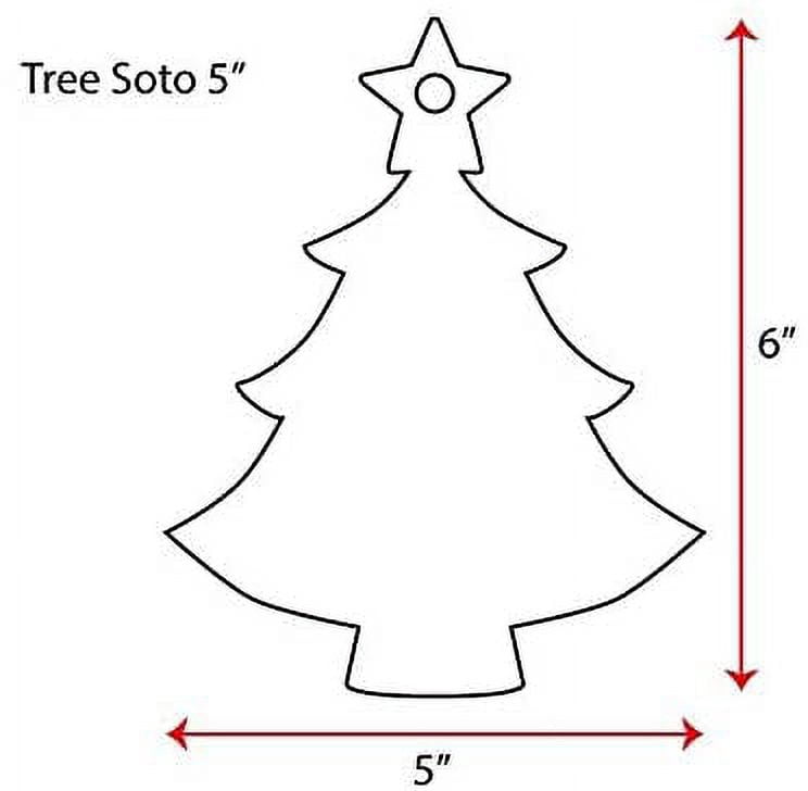 25 Units Acrylic Christmas Ornaments Tree 1/8" Thick - Clear or Solid Color - (Size 5") Made in USA