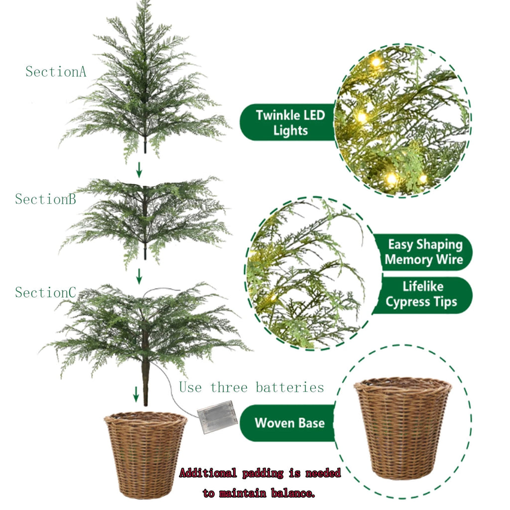 2 Set 4FT Lifelike Touch Artificial Cedar Topiary Trees for Front Porch | Fake Christmas Trees, Faux Potted Plants, UV Resistant Fake Greenery, for Front Door Garden Outdoor Farmhouse Home Decoration
