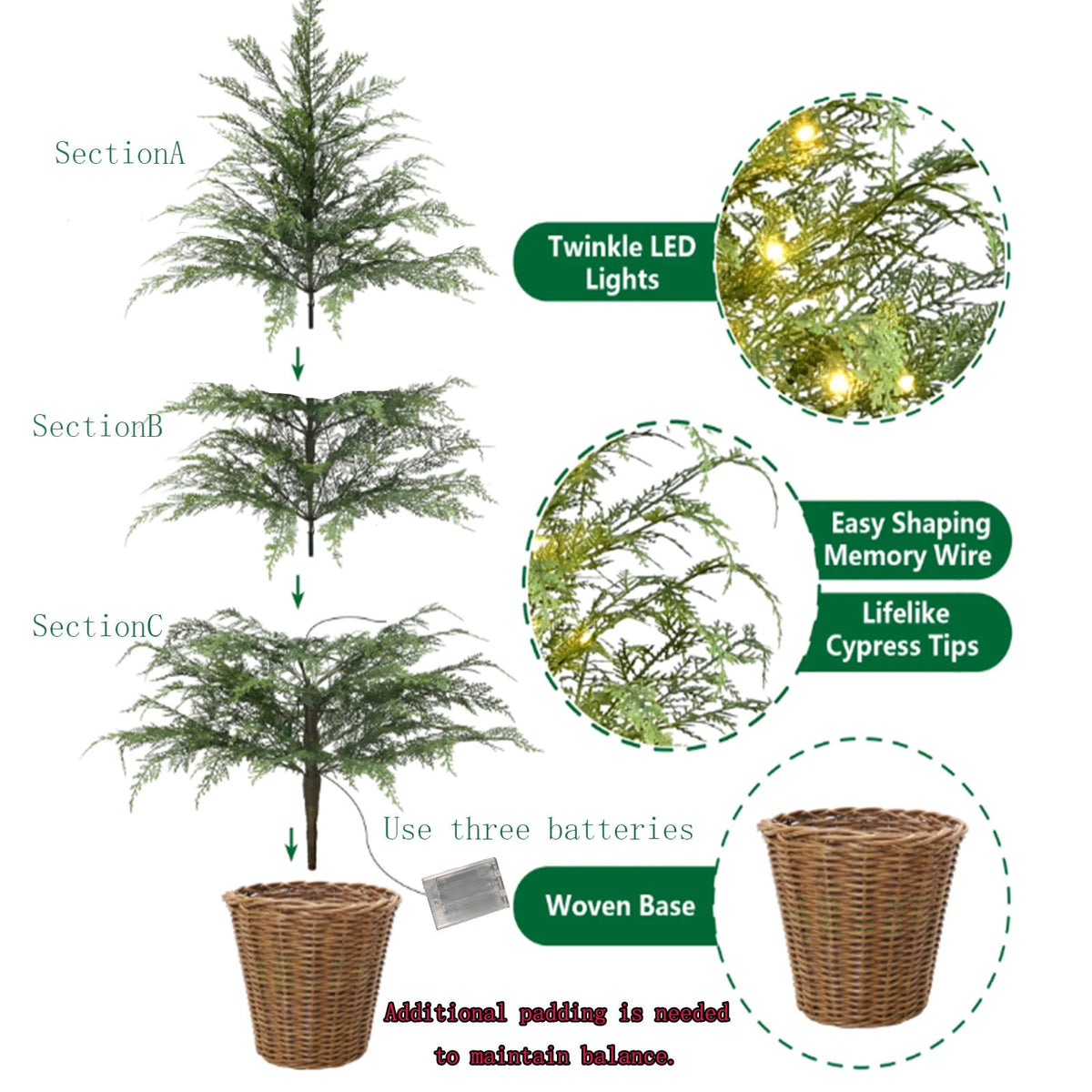2 Set 4FT Lifelike Touch Artificial Cedar Topiary Trees for Front Porch | Fake Christmas Trees, Faux Potted Plants, UV Resistant Fake Greenery, for Front Door Garden Outdoor Farmhouse Home Decoration