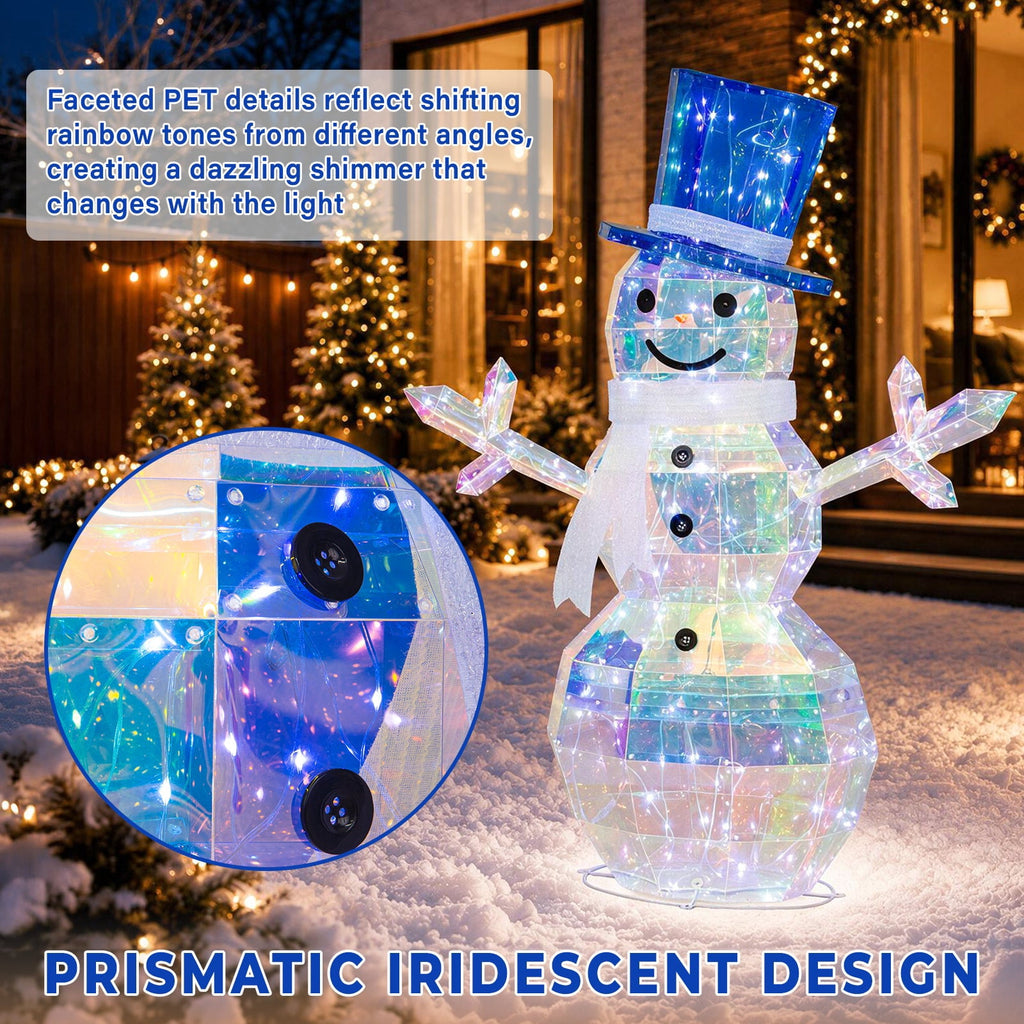 ROMSWI 2pc Iron Christmas Ornament Decoration Pop-up Hanging for Xmas Outdoor Holiday w/230 LED Light Assorted Colors - 30" & 24" Set